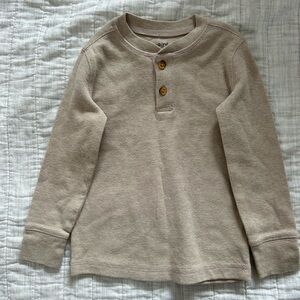 Jumping Beans 3T Cream Henley with Gold Button